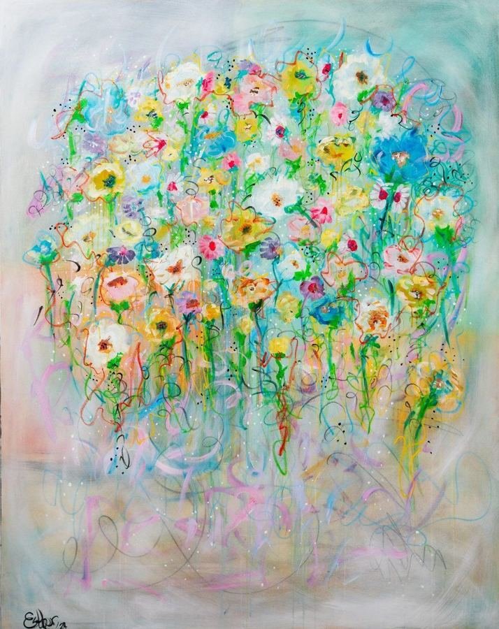 Always Spring 2, an abstract painting by Esther Daniels